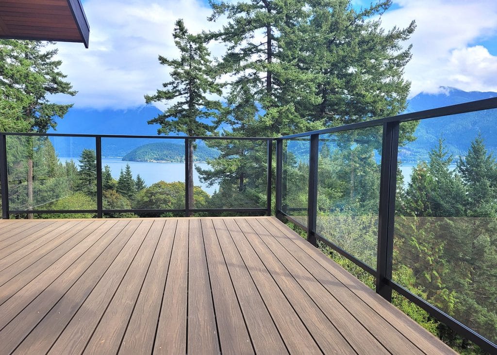 dekrail grooved glazed aluminum post glass panel inserts deck railings