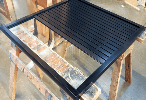 dekrail rd2 style exterior aluminum deck railing fame gate glass over horizontal slats