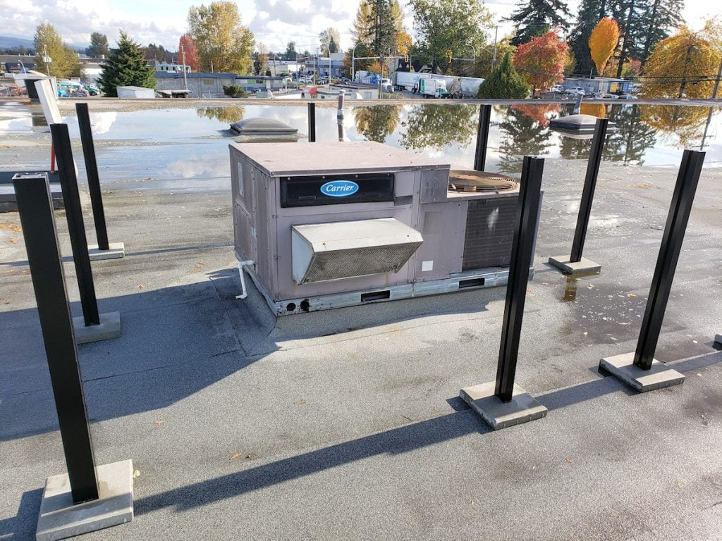 dekrail ac rooftop hide screen aluminum post installation